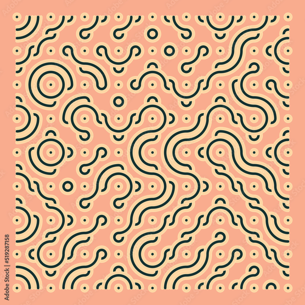 Color truchet tiling connections illustration