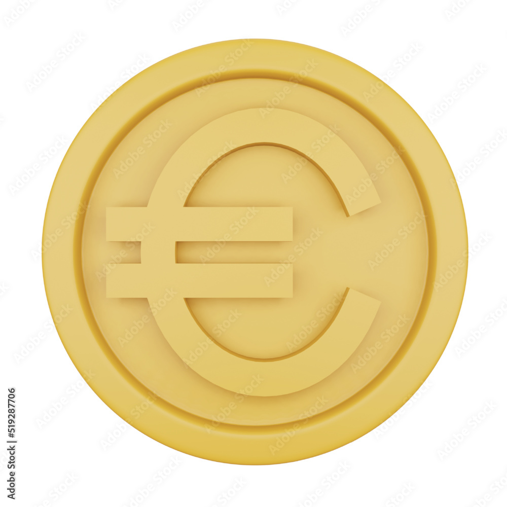 Euro coin 3d rendering isometric icon. Euro coin 3d rendering isometric icon.