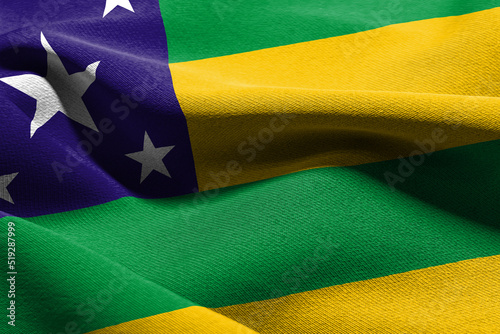 3D illustration flag of Sergipe is a state of Brazil. Waving on the wind