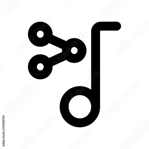 Music Sharing Icon with Outline Style