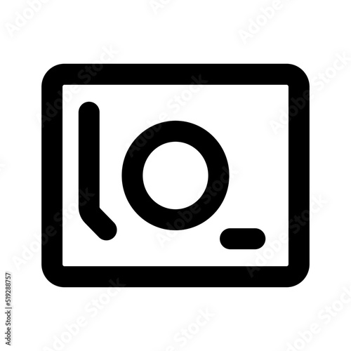 Turnable Music Icon with Outline Style