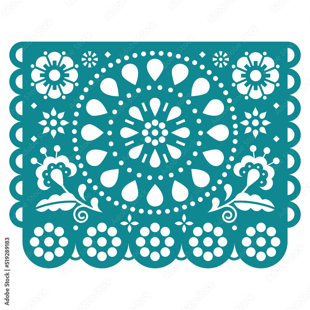 Papel Picado vector garland design inspired by traditional party cut ...