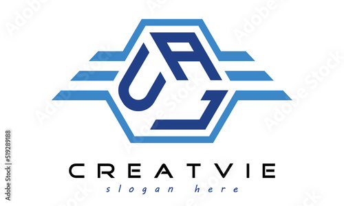 UAL three letter geometrical wings logo design vector template. wordmark logo | emblem logo | monogram logo | initial letter logo | typography logo | business logo | minimalist logo | photo