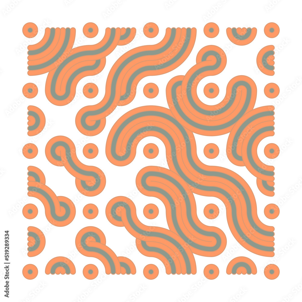 Fototapeta premium Color truchet tiling connections illustration