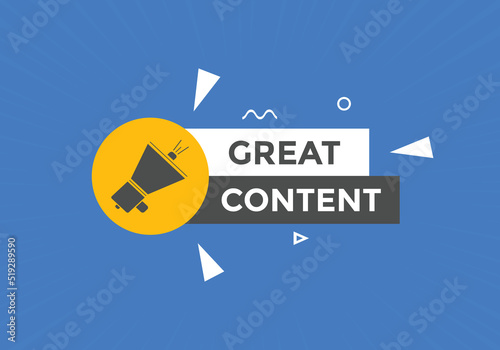 Great content Colorful web banner. vector illustration. Great content label sign template
