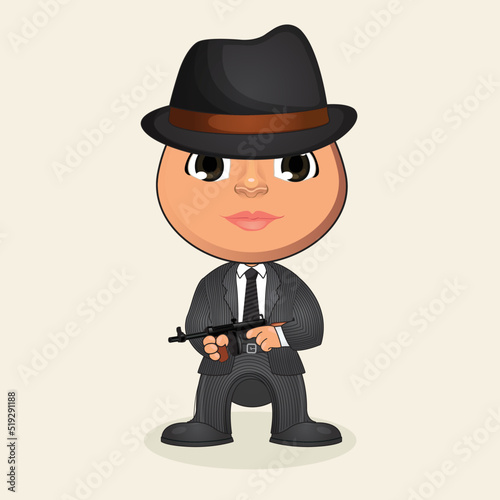 Mafia cartoon character vector art