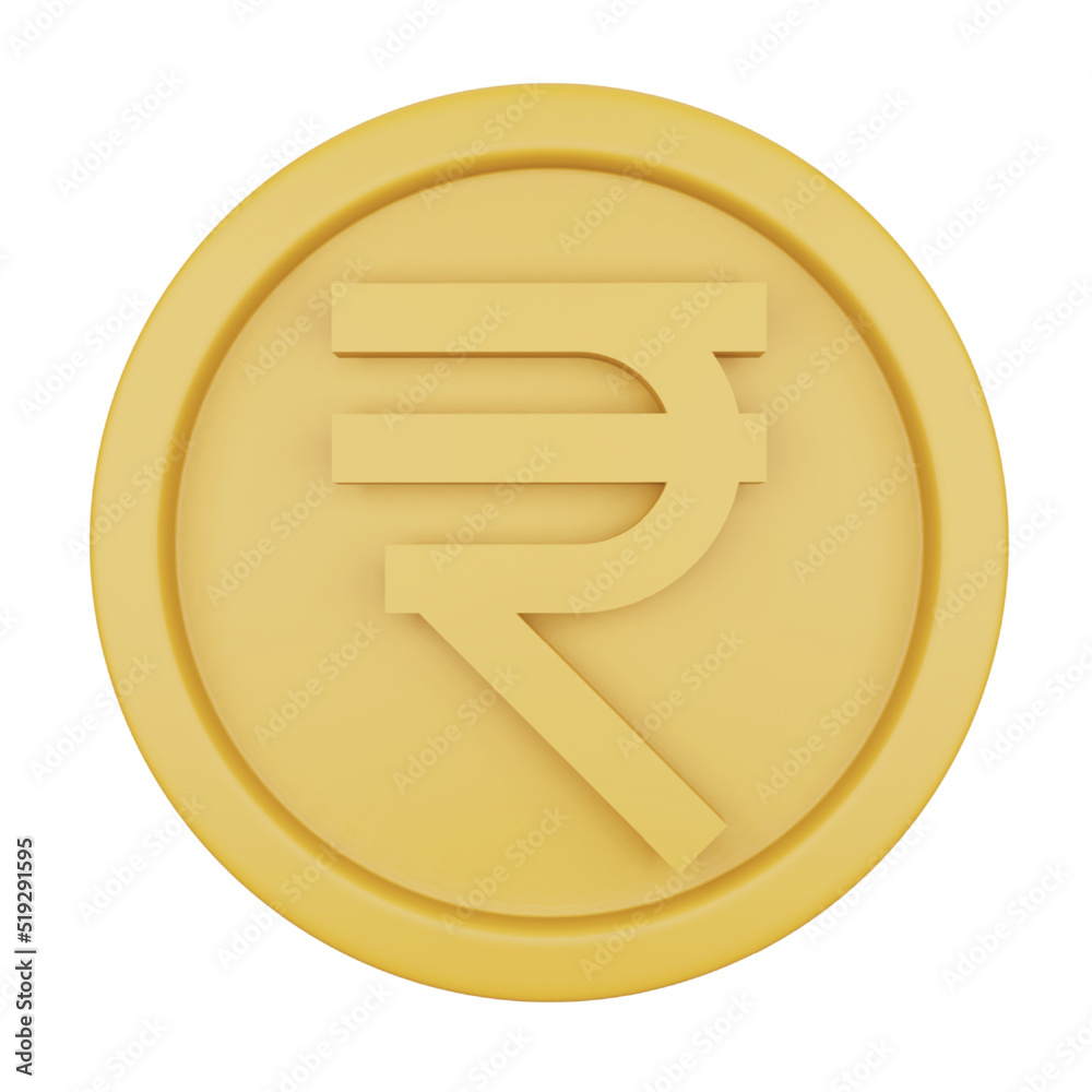 Obraz premium Rupee coin 3d rendering isometric icon.