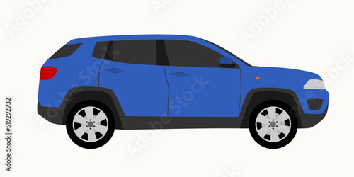 auto suv flat style cyan color isolated on white background for app concept, pattern. automobile, transport, carsharing, taxi, rental, sport, car repair service. vector 10 eps