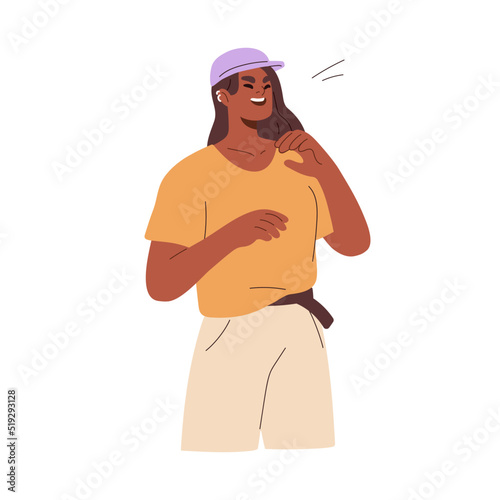 Black woman laughing out loud. Happy joyful young person having fun, smiling ...