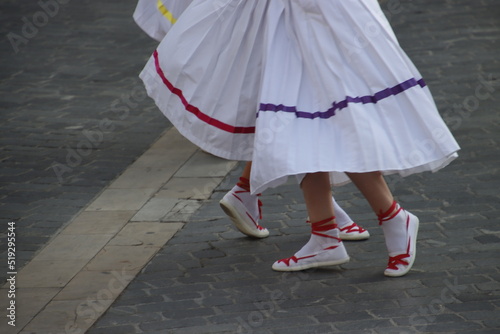 Traditional Basque dance in the street