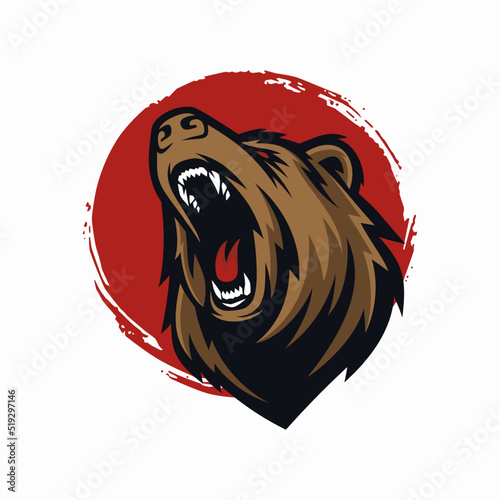 Modern professional grizzly bear logo vector illustration for a sport team