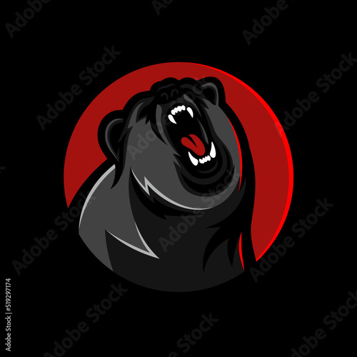 Modern professional grizzly bear logo vector illustration for a sport team