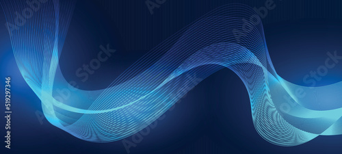 Abstract blue background with flowing lines. Dynamic waves. vector illustration.