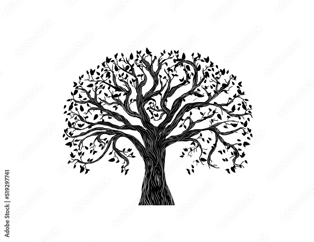 tree silhouette illustration