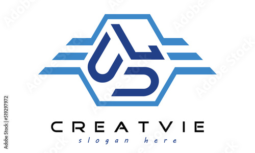 ULU three letter geometrical wings logo design vector template. wordmark logo | emblem logo | monogram logo | initial letter logo | typography logo | business logo | minimalist logo |