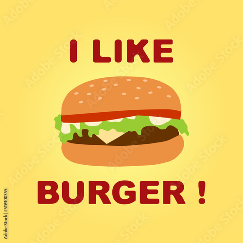 hamburger concept. Fast food banner flat style. Vector 10 eps