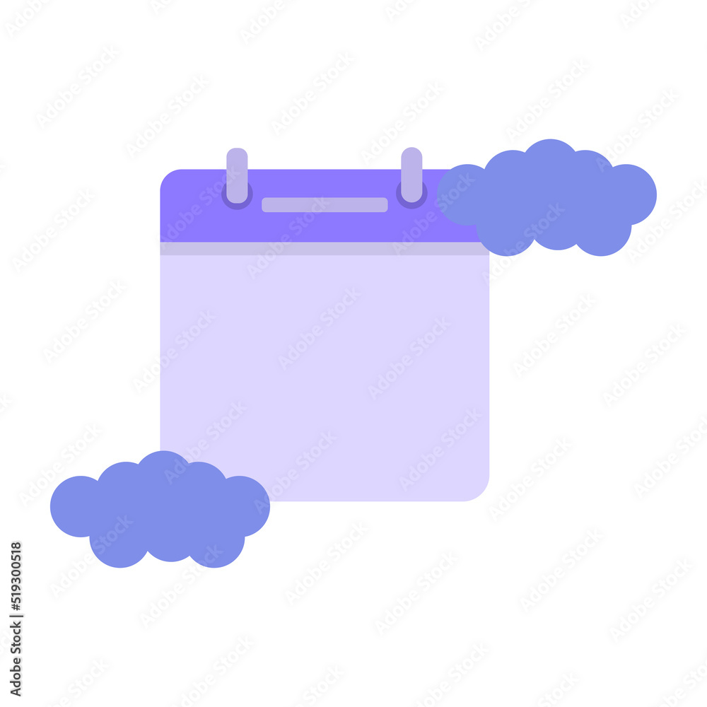 diary with clouds on a white background. Vector illustration.