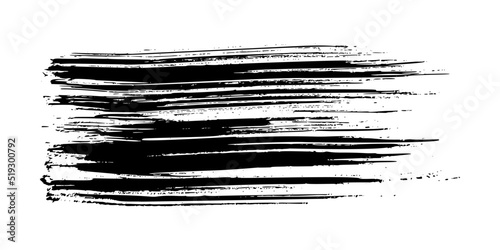 Black brush stroke on white background