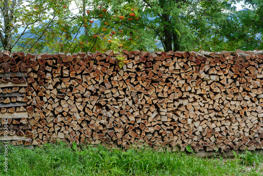 stockpile of wood for the coming cold winter, autonomous heating because of the gas crisis in 2022.