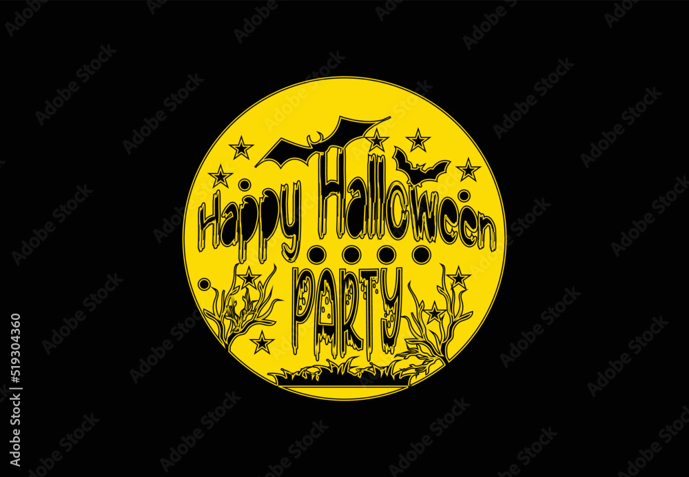 Happy Halloween logo, banner, t shirt design template