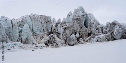 Glacier near Ny-Alesund, Kongsfjord, Kings Bay, Oscar II Land, Arctic, Spitsbergen, Svalbard, Norway, Europe photo