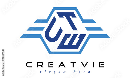 UTE three letter geometrical wings logo design vector template. wordmark logo | emblem logo | monogram logo | initial letter logo | typography logo | business logo | minimalist logo |