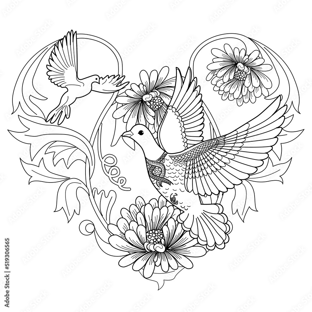 art-therapy-coloring-page-dove-in-vintage-style-dove-is-a-symbol-of