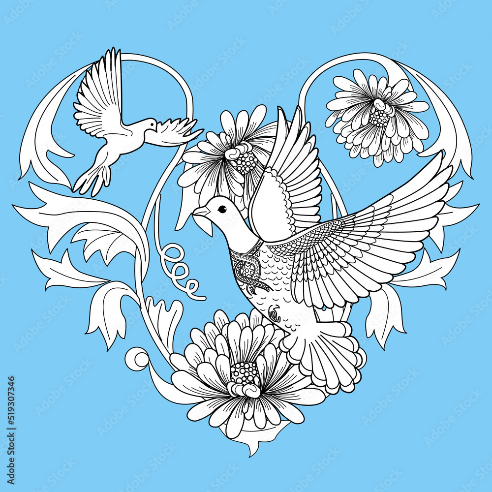art-therapy-coloring-page-dove-in-vintage-style-dove-is-a-symbol-of