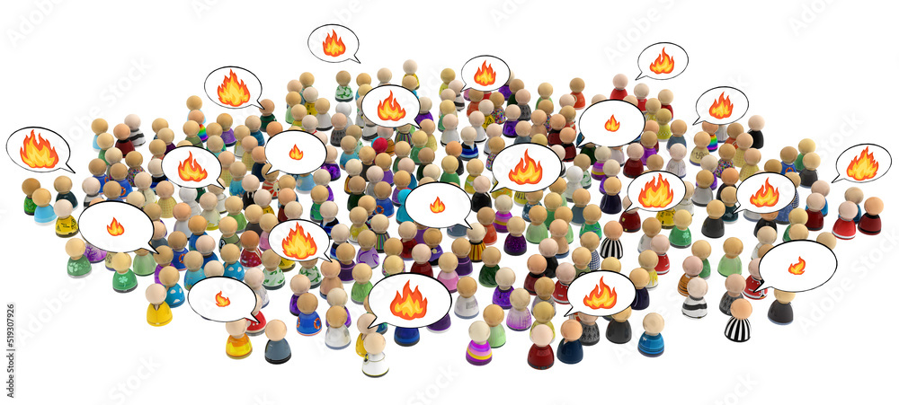 Cartoon Crowd, Fiery Speech Cartoon Crowd, Fiery Speech