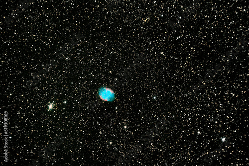The Dumbbell Nebula (also known as Messier Object 27, M27, or NGC 6853) is a planetary nebula in the constellation Vulpecula.