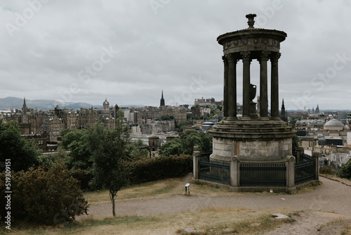 Edinburgh from Calton Hill – Dugald Stewart Monument in the foreground 