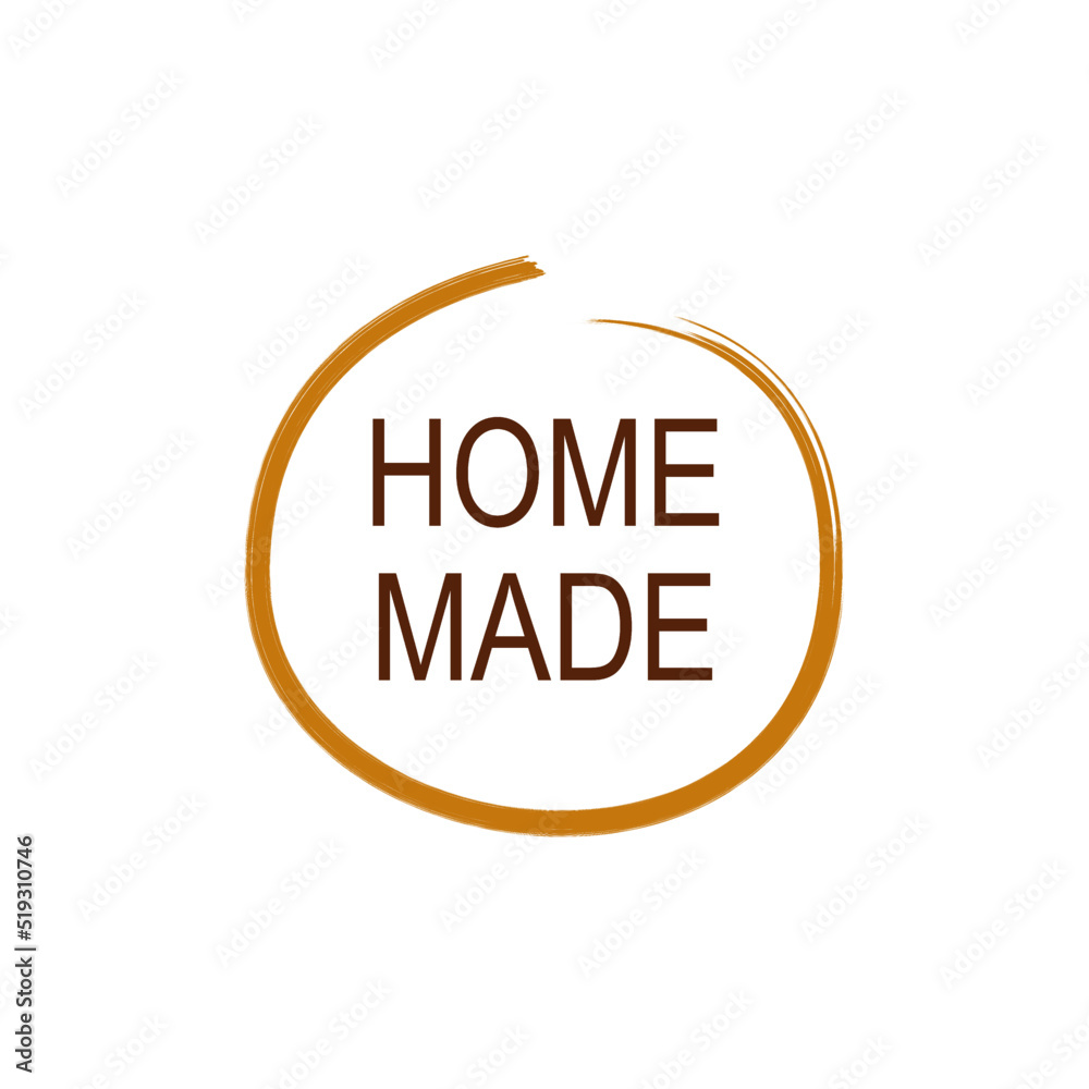 Home Made Brown Design Label isolated On White Home Made Brown Design Label isolated On White