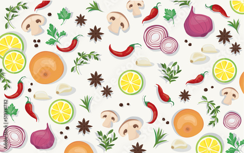 spice and vegetable foods background