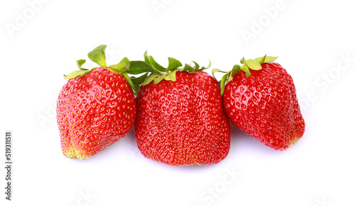 Strawberries isolated on white background with clipping path 