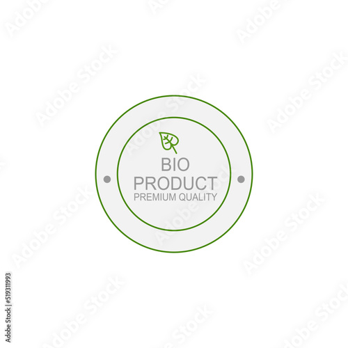 Bio Product Premium Quality Design Badge isolated On White