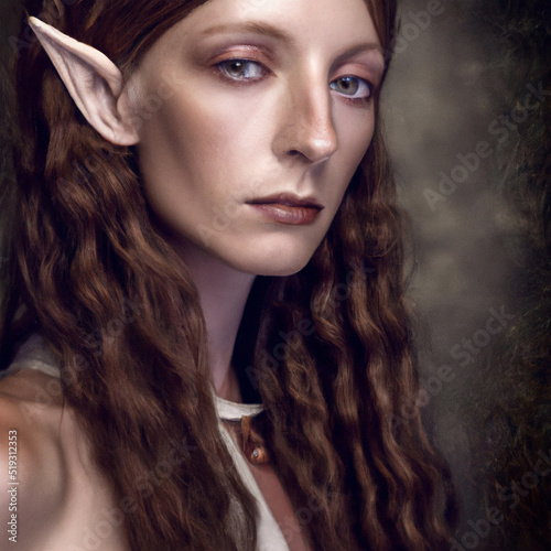 Tableau sur toile elf queen or princess portrait