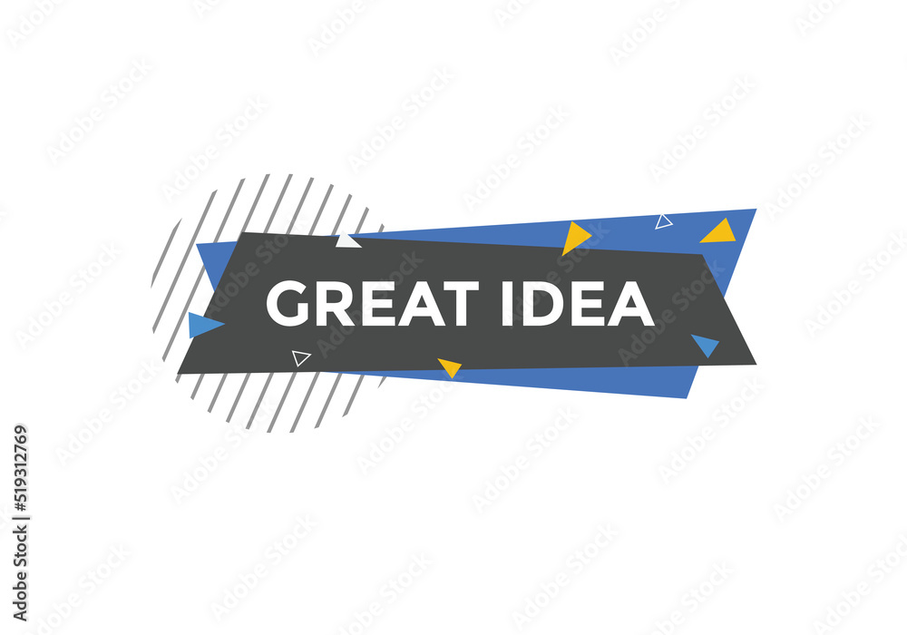 Great idea text symbol. Great idea text web template Vector Illustration.
Great idea text symbol. Great idea text web template Vector Illustration.