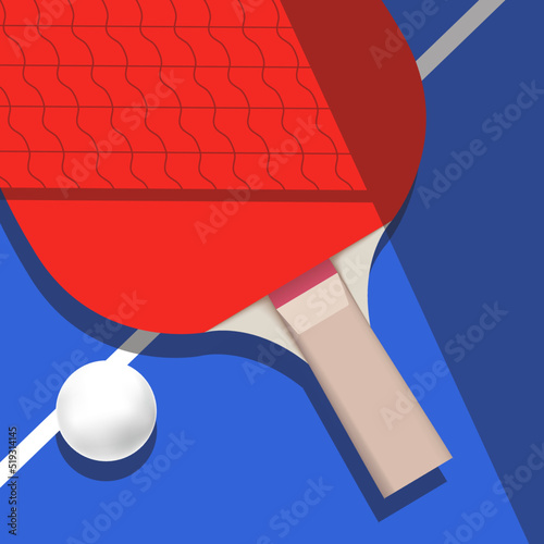 Ping pong Poster Template. Table and rackets for ping-pong. Vector illustration EPS10