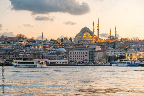 Wallpaper Mural Istanbul Hagia Sophia mosque with city panorama and Golden Horn