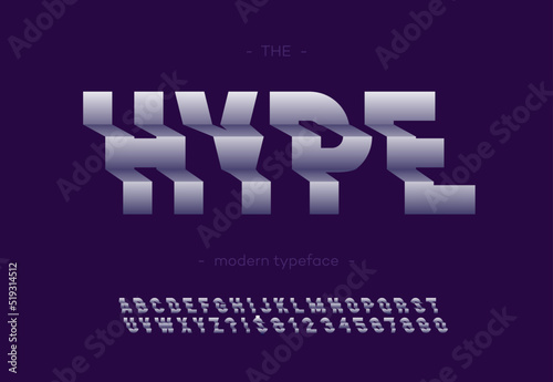 Vector hype bold typeface 3d typography sans serif for poster, decoration, promotion, book, t shirt, sale banner, printing on fabric. Cool modern alphabet. Trendy font. 10 eps