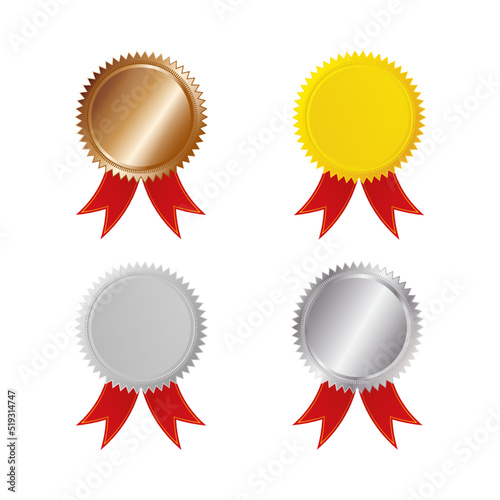 set of medals Gold, Bronze and silver vector.