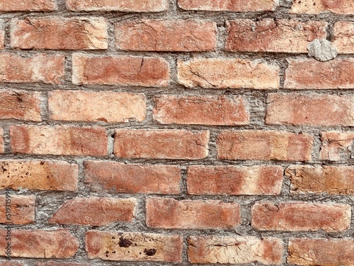Red brick wall. Texture of old dark brown and red brick wall backgorund.old red brick wall texture background.red brick wall texture grunge background.Antique red brick wall surface texture grunge.