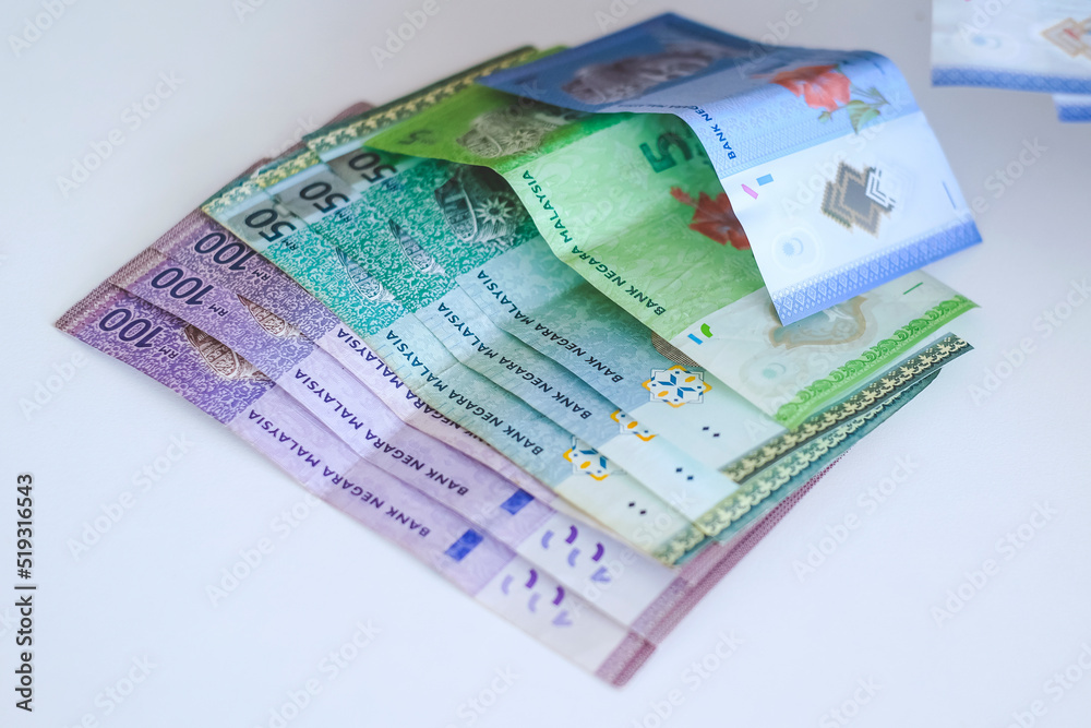 Selective focus at Malaysia banknotes money, Ringgit Malaysia or Malaysia Ringgit Currency (MYR) Selective focus at Malaysia banknotes money, Ringgit Malaysia or Malaysia Ringgit Currency (MYR)