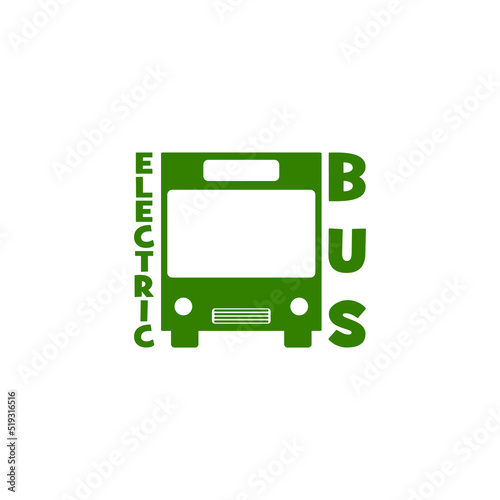 Electric bus icon isolated on white background