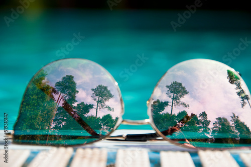 reflective summer sunglasses. summer holiday and vacation. summer accessory