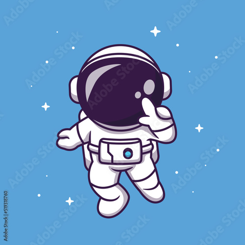 Cute Astronaut Flying In Space Cartoon Vector Icon 
Illustration. Science Technology Icon Concept Isolated 
Premium Vector. Flat Cartoon Style