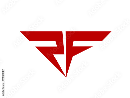 RF monogram logo.Letter r, letter f typographic icon.Lettering sign isolated on light background.Alphabet initials.Modern design, geometric, corporate, minimalist, web, tech style characters.