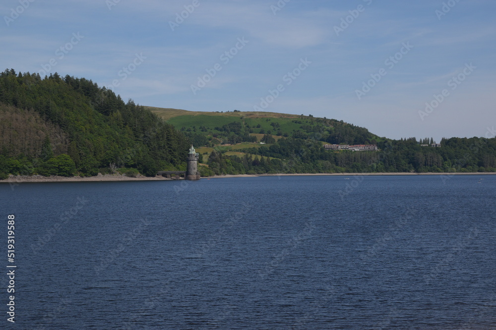 the tower in the middle of lake Vyrnwy in wales