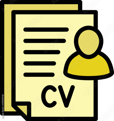 Cv person icon outline vector. Job hr. Search interview