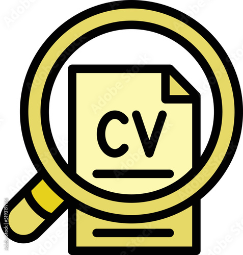 Cv search icon outline vector. Digital interview. Career offer